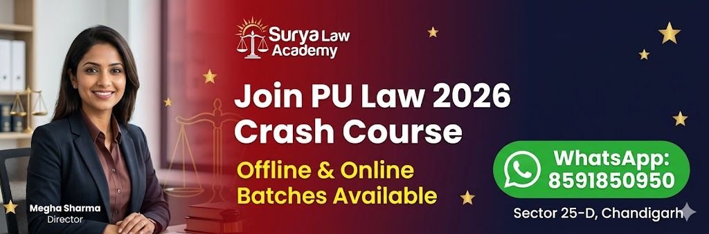PU Law 2026 syllabus mindmap covering Legal Aptitude GK English Reasoning sections
